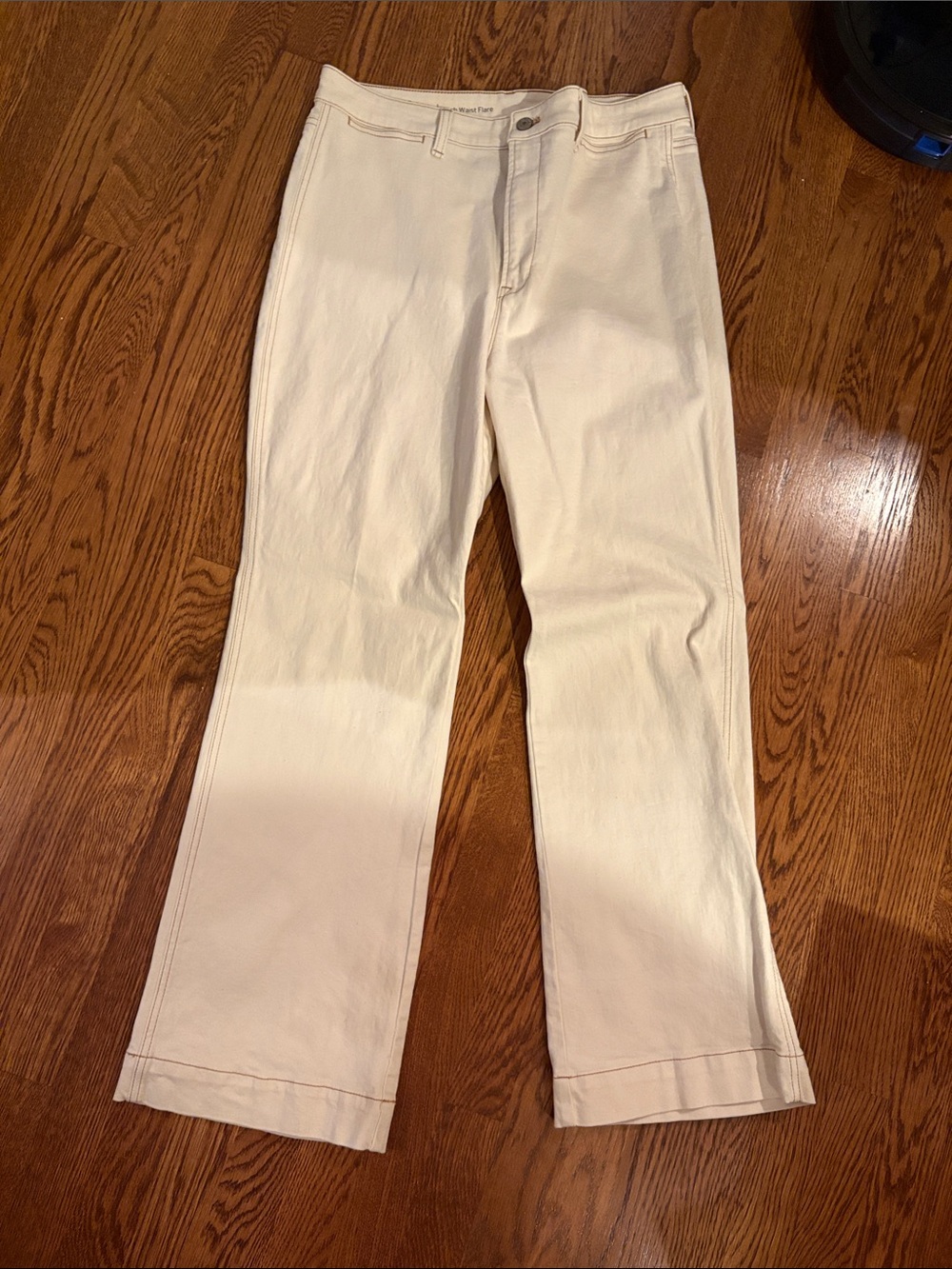 Talbots Cream Flare Wide-Leg Jeans